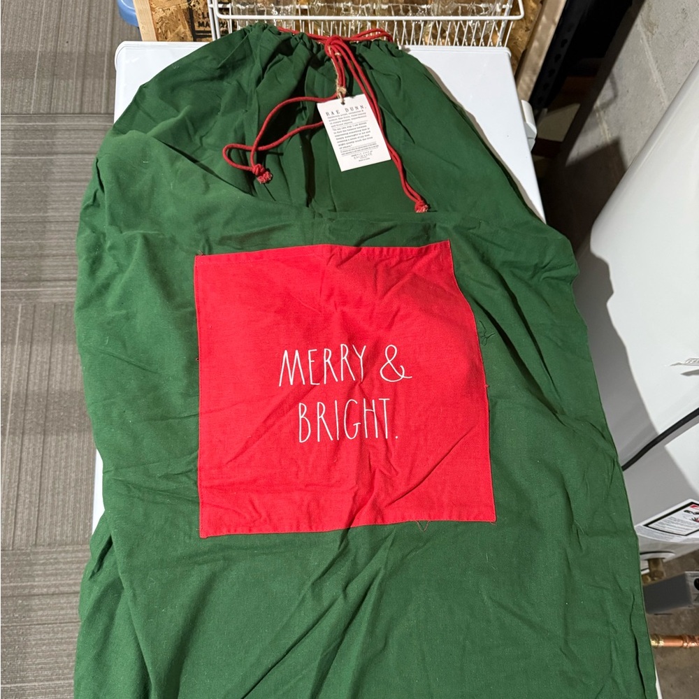 XL RAE DUNN CANVAS CHRISTMAS SANTA SACK